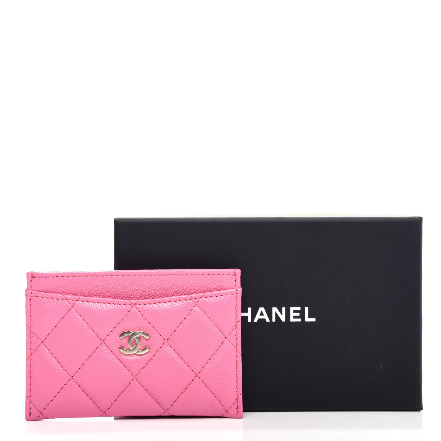 Chanel Caviar Quilted Card Holder Pink 9 of 9