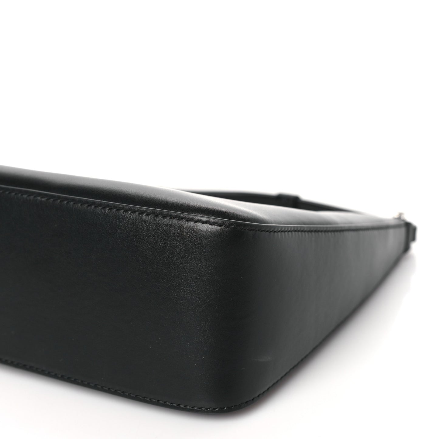 Smooth Calfskin Small Moon Cut Out Shoulder Bag Black