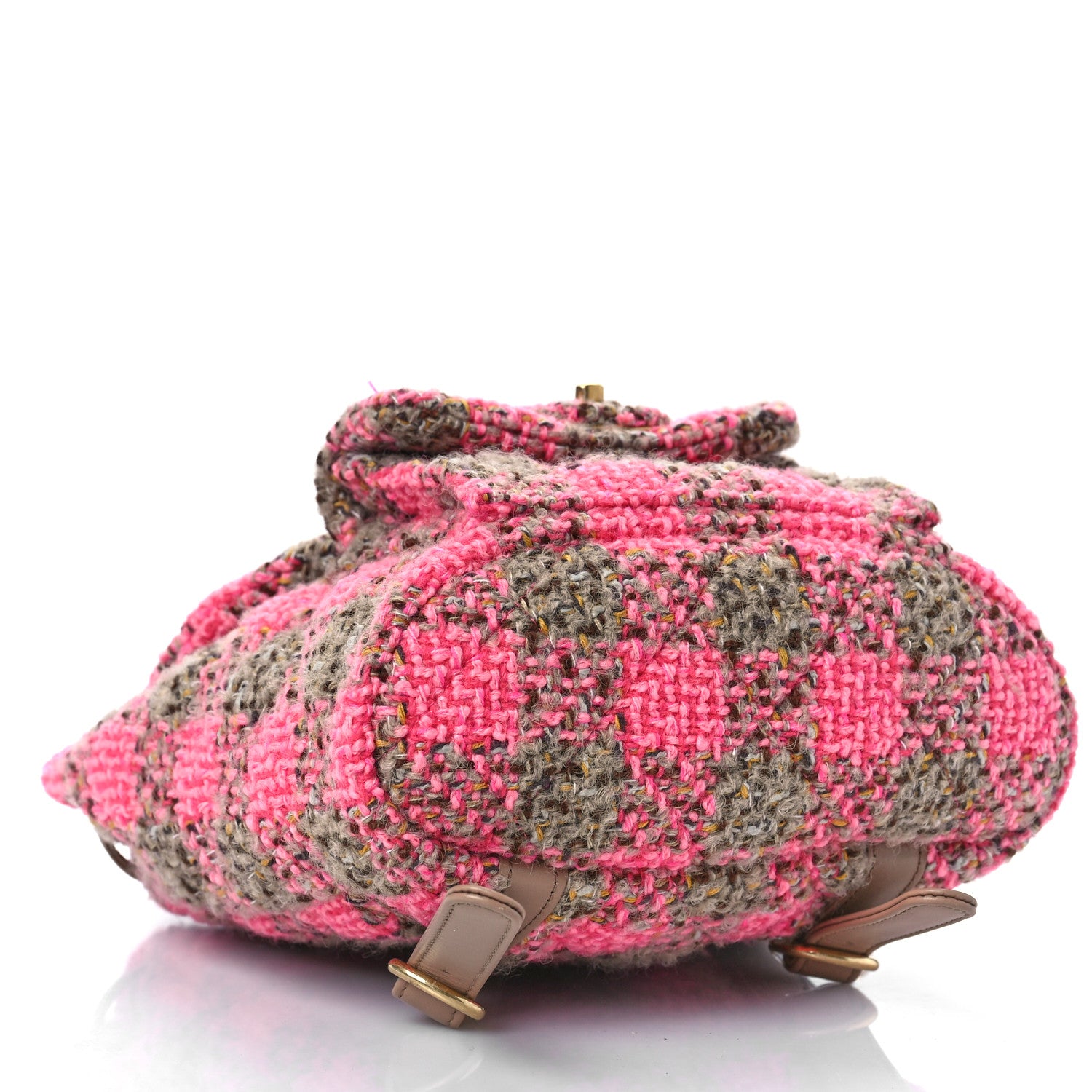 Chanel Wool Tweed Elegant Backpack Pink Brown 4 of 9