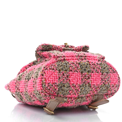 Chanel Wool Tweed Elegant Backpack Pink Brown 4 of 9