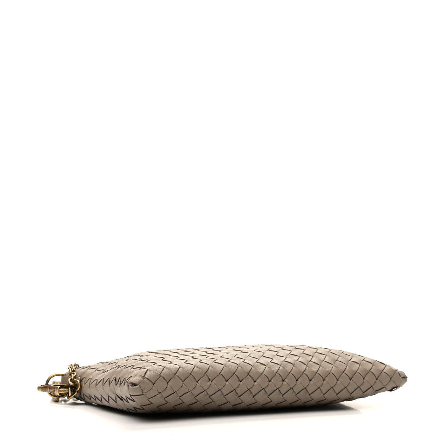 Nappa Intrecciato Crossbody Clutch Bag Limestone