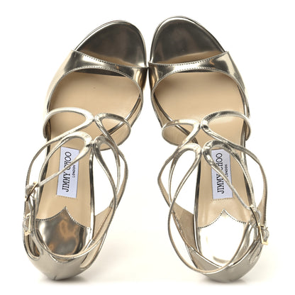 Jimmy Choo Mirror Calfskin Lang Sandals 41 Gold 2 of 9