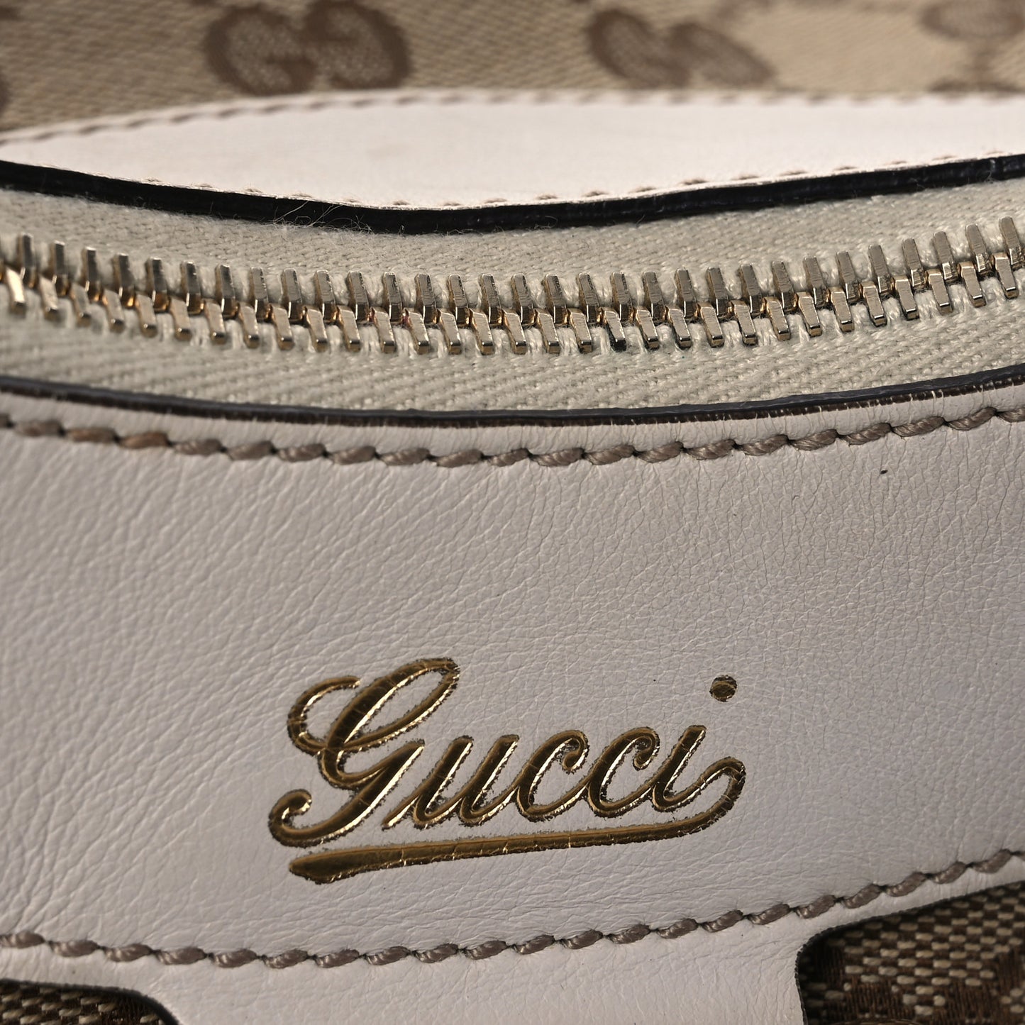 Monogram Medium D Gold Ring Hobo White