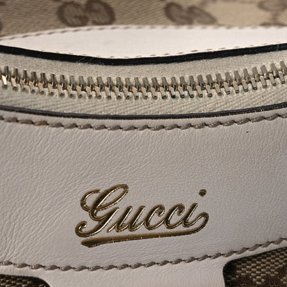 Gucci Monogram Medium D Gold Ring Hobo White 16 of 17