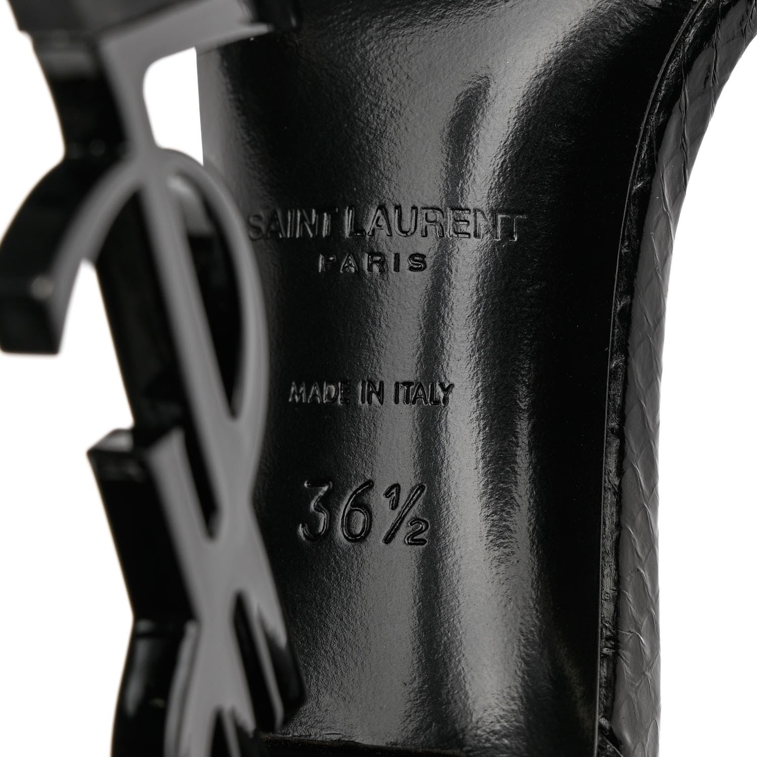 Saint Laurent Glitter Ayers Opyum Sandals 36.5 Black 8 of 10