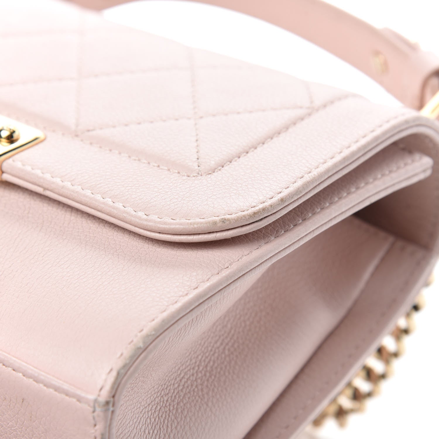 Chanel Grained Calfskin Quilted Small Label Click Flap Bag Pink 9 of 16