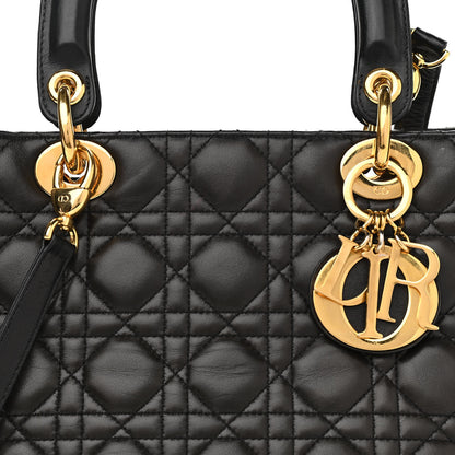 Christian Dior Lambskin Cannage Medium Lady Dior Black 8 of 10