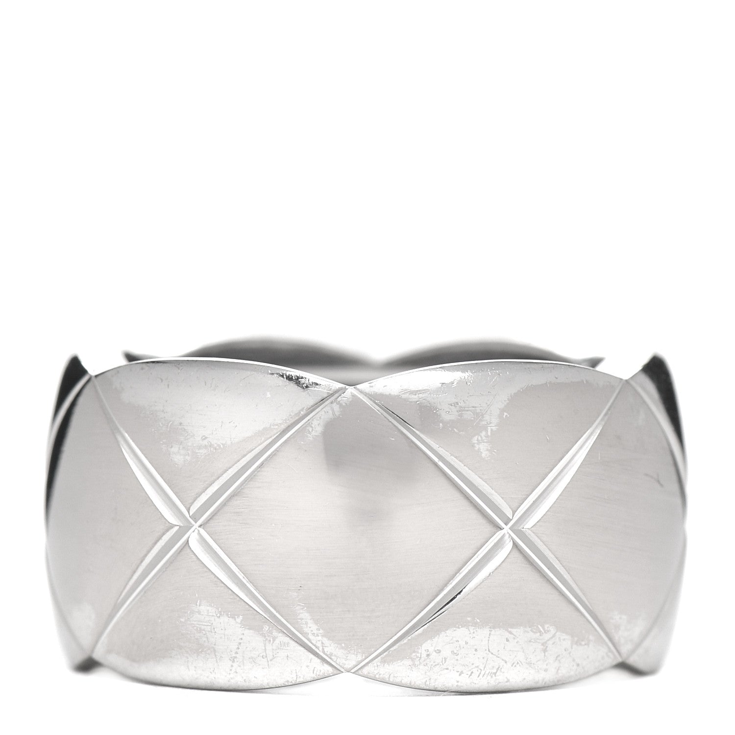 Chanel 18K White Gold Diamond Large Coco Crush Ring 52 6 3 of 5