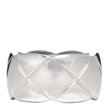 Chanel 18K White Gold Diamond Large Coco Crush Ring 52 6 3 of 5