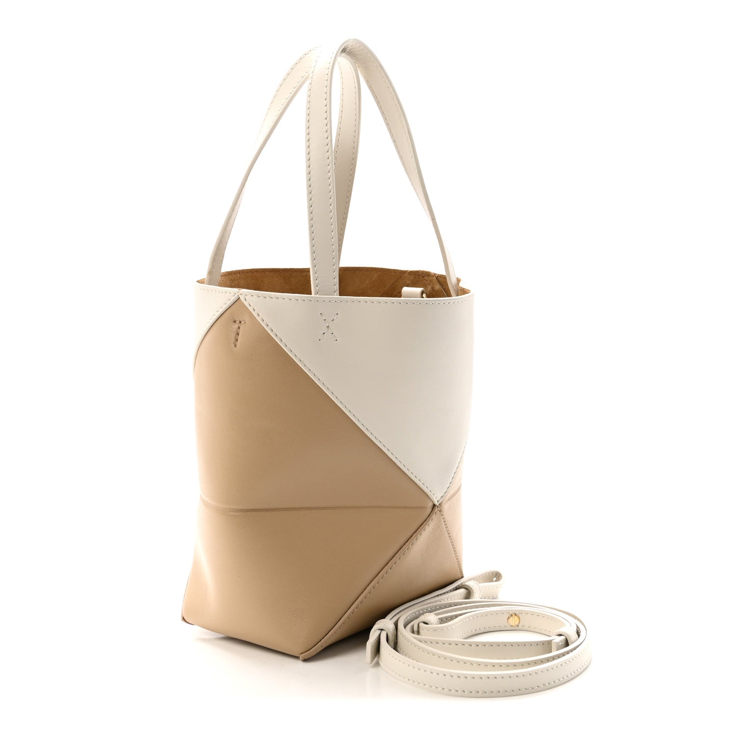 Loewe Shiny Calfskin Mini Puzzle Fold Tote Soft White Paper Craft 3 of 10