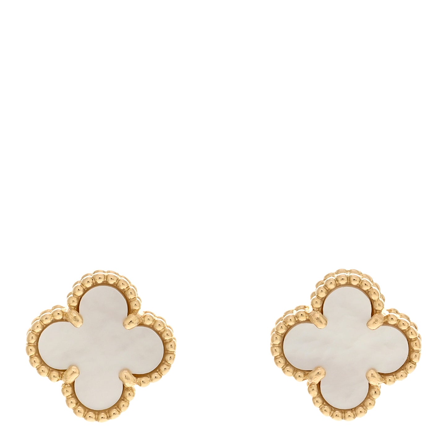 18K Yellow Gold Mother of Pearl Sweet Alhambra Earrings