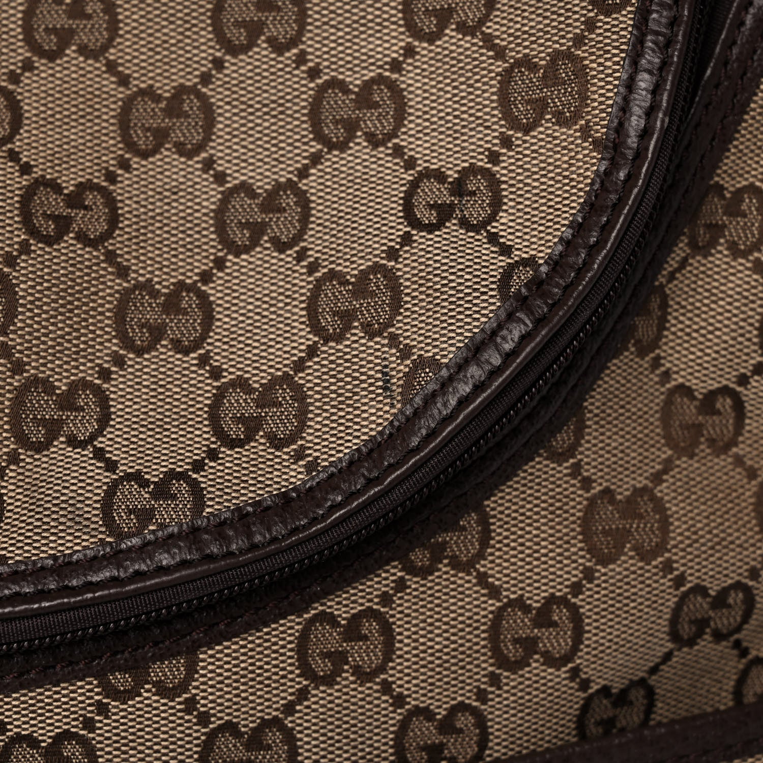 Gucci Monogram Natural Pigskin Large Diaper Bag Beige Ebony Cocoa Dark Chocolate 13 of 17