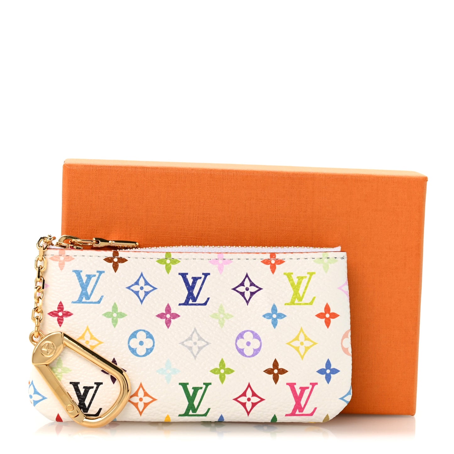 LV X TM Monogram Multicolor Key Pouch White