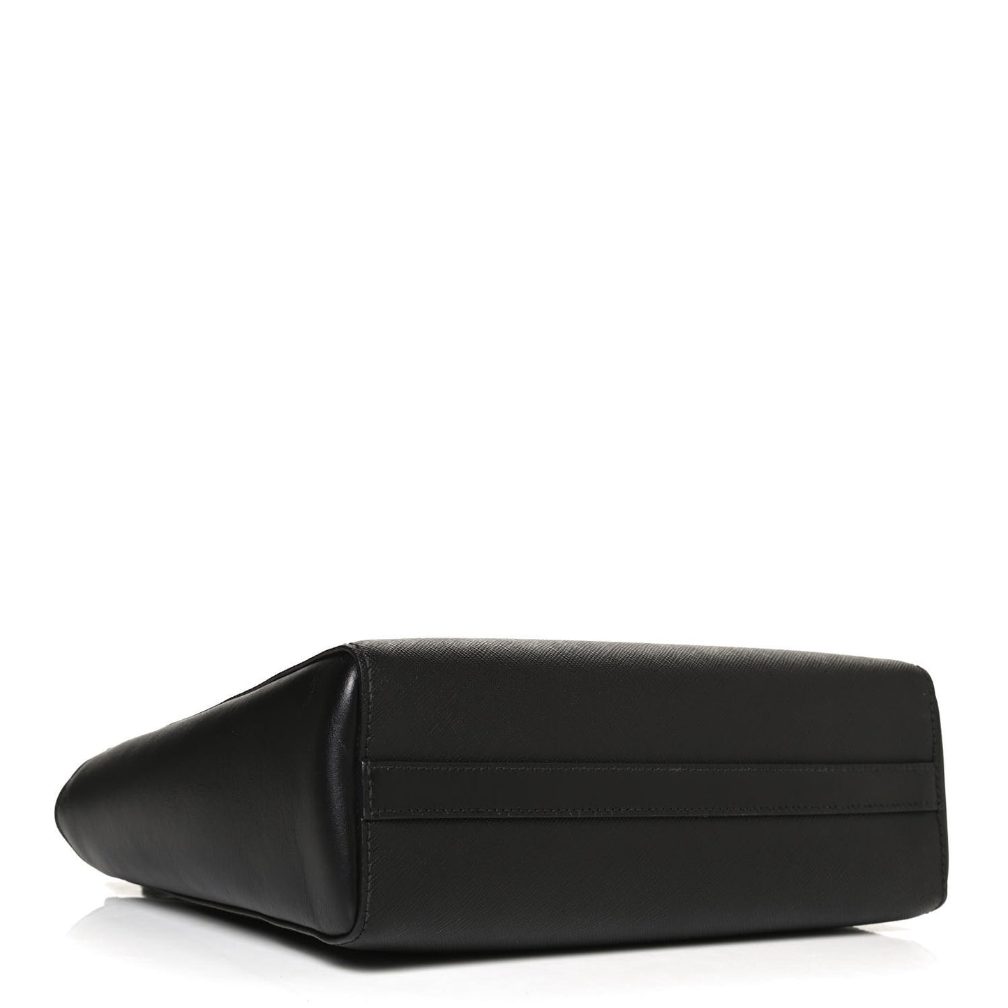 Saffiano Soft Calfskin Small Zippered Tote Black