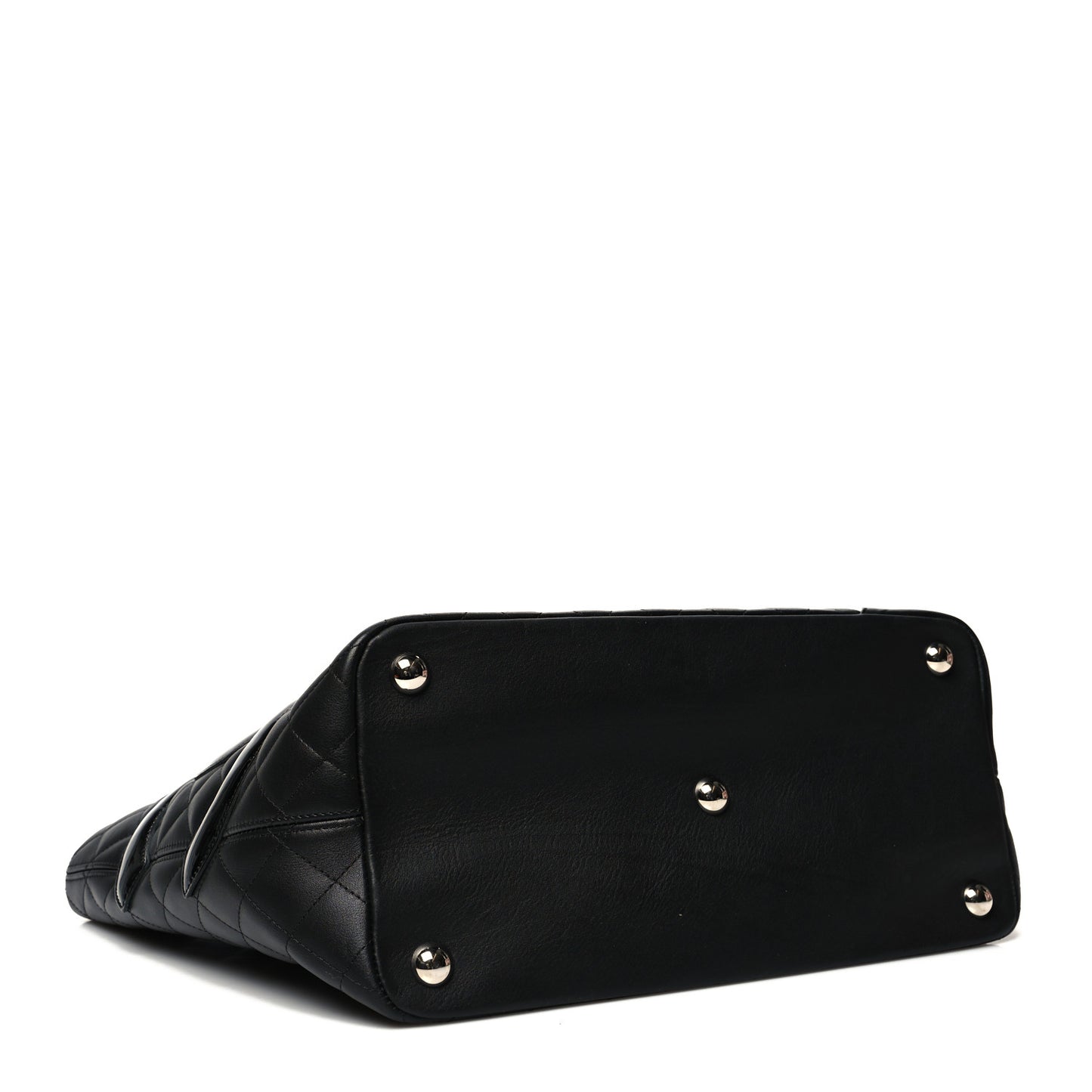 Calfskin Quilted Large Cambon Tote Black