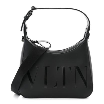 Valentino Garavani Calfskin VLTN Print Shoulder Bag Black 1 of 9