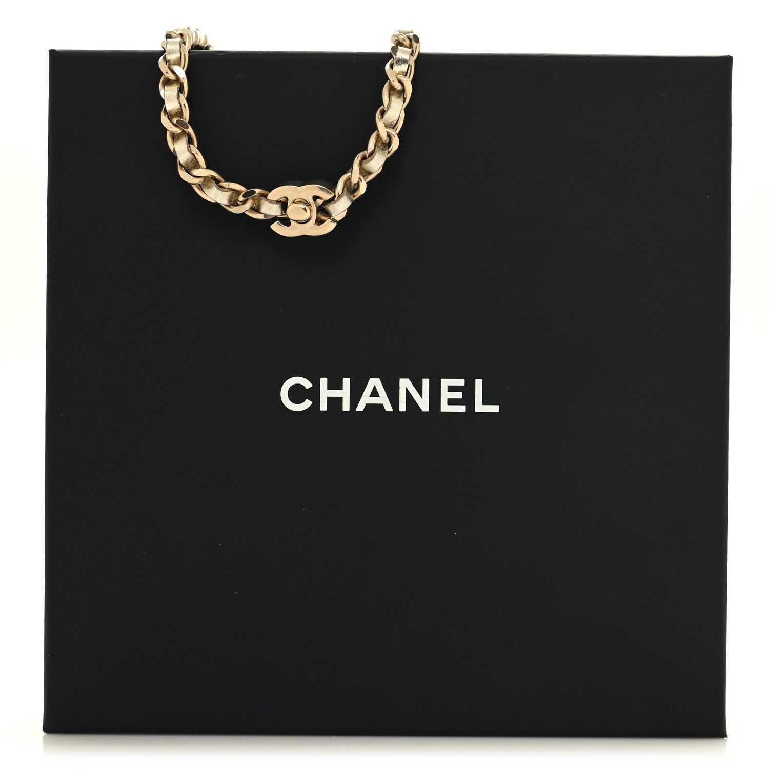 Chanel Metallic Lambskin CC Turnlock Chain Choker M Gold 6 of 6
