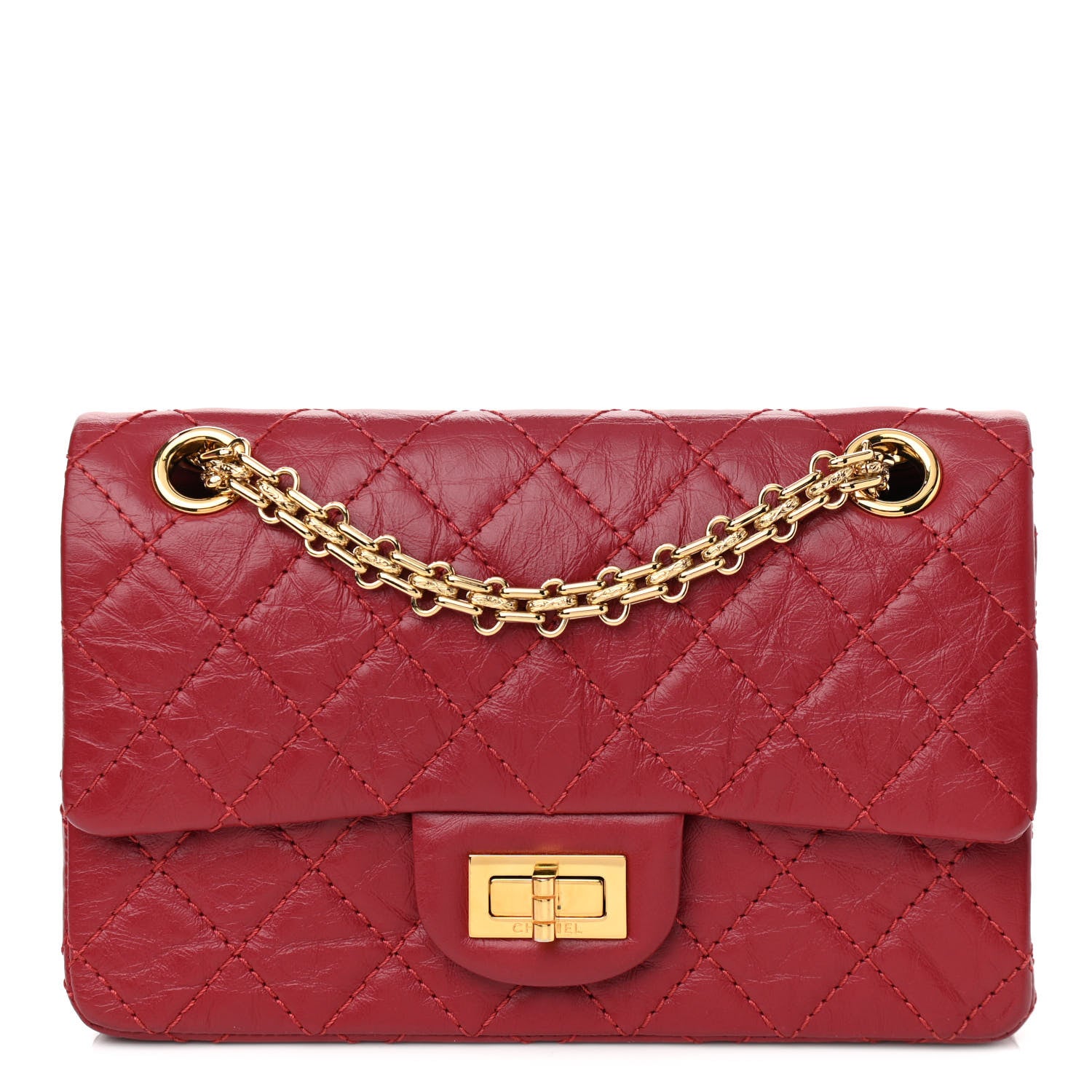 Chanel Aged Calfskin Quilted 2.55 Reissue Mini Flap Red 1 of 10