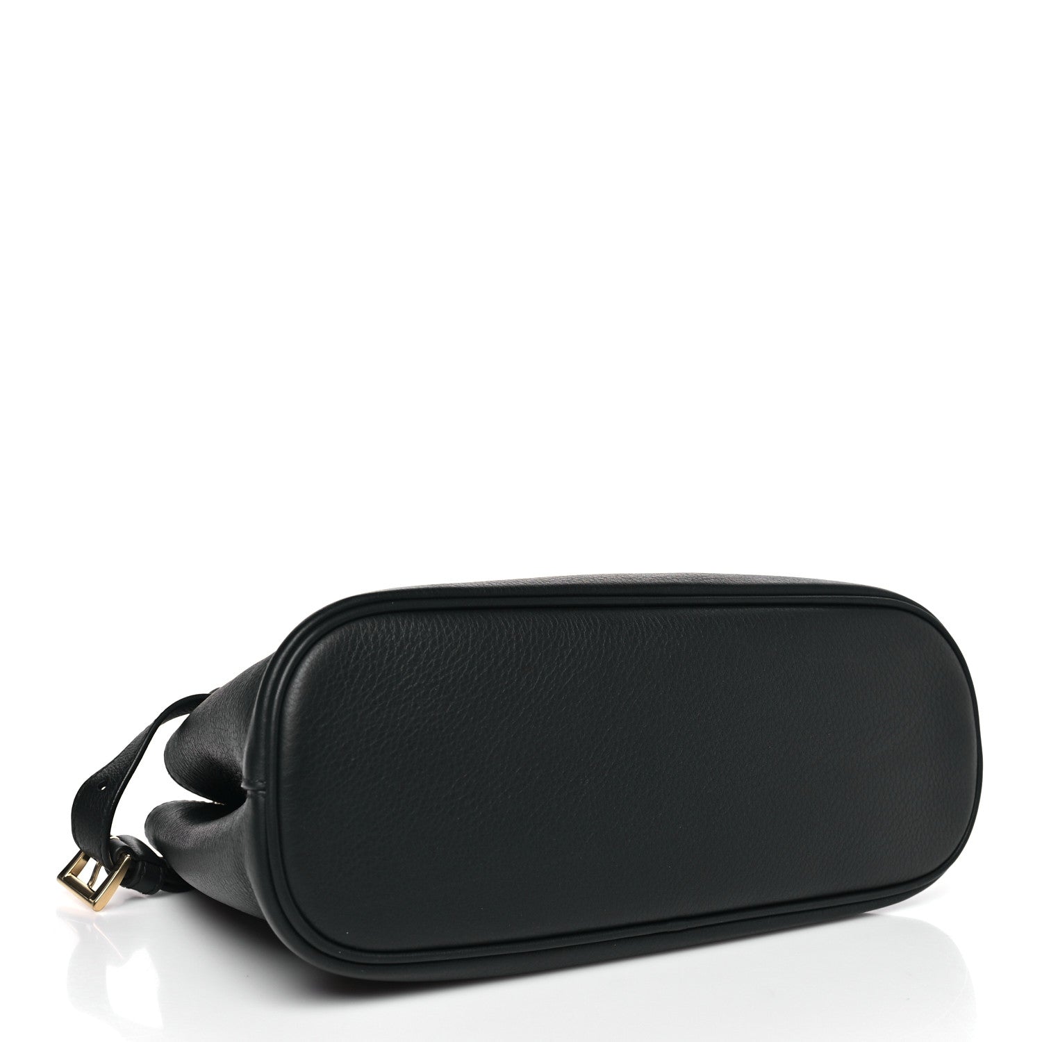 Prada Soft Grain Calfskin Small Double Belt Tote Black 4 of 9
