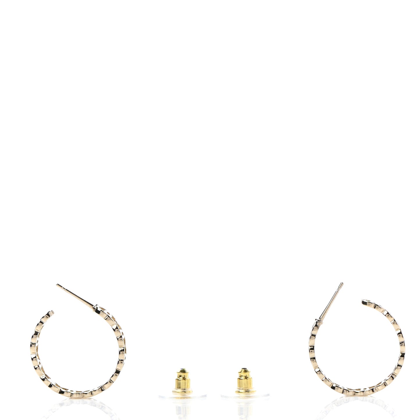 Metal CC Hoop Earrings Gold