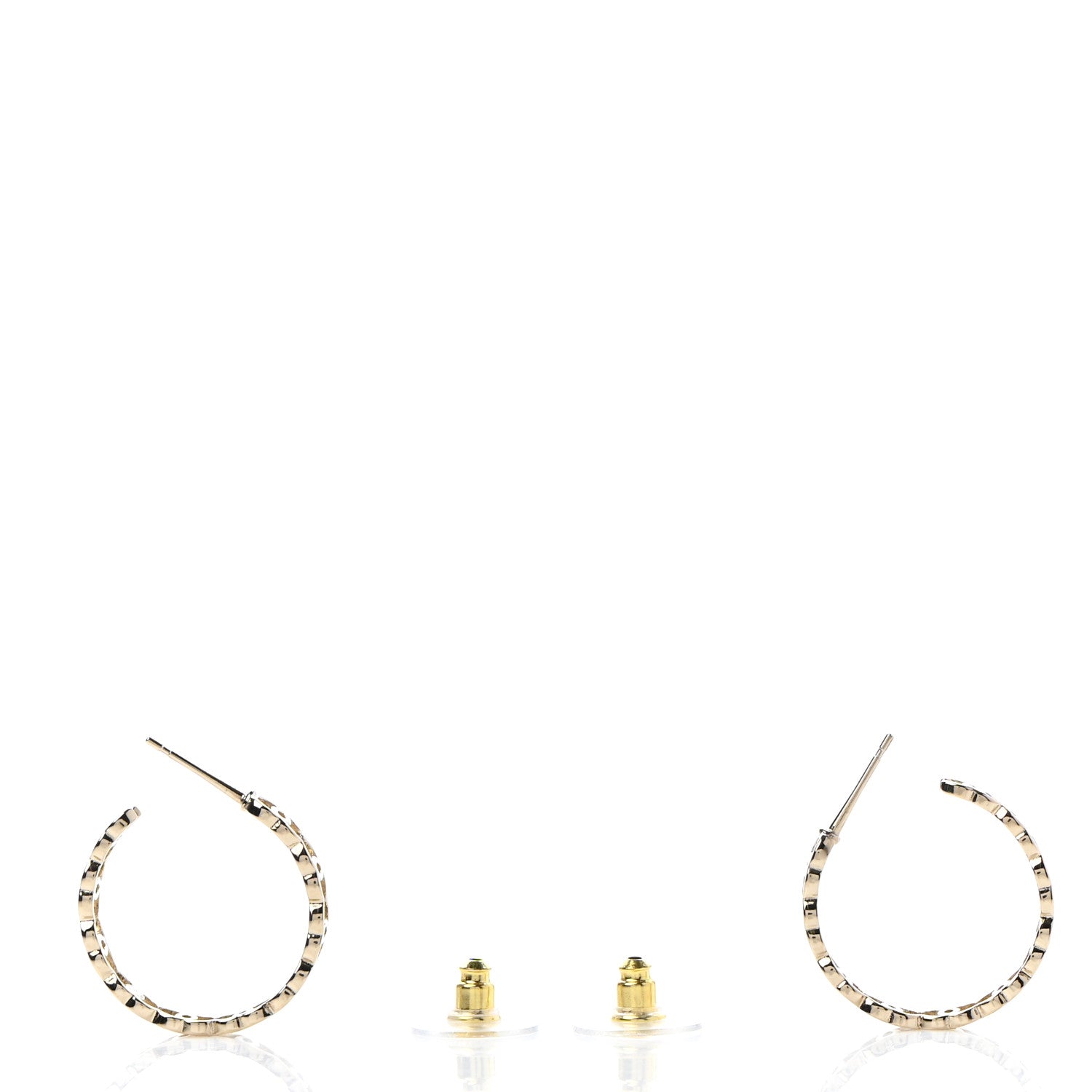 Chanel Metal CC Hoop Earrings Gold 3 of 5