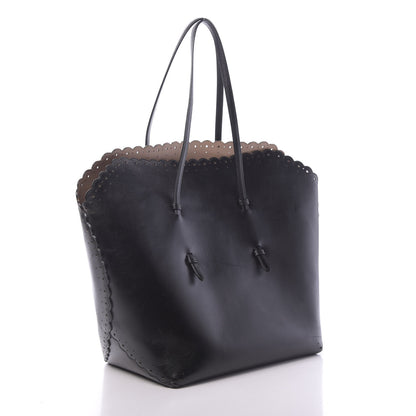 Alaia Calfskin Scalloped Trim Cabas MM Black 3 of 20