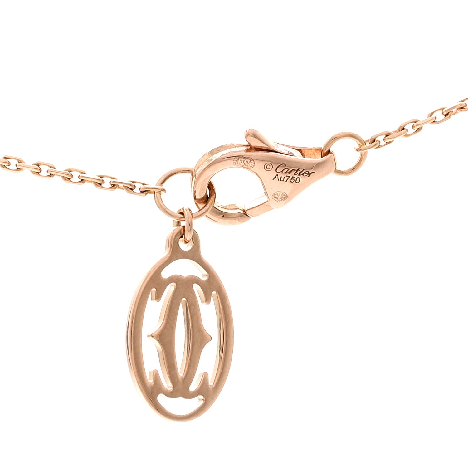 Cartier 18K Pink Gold Diamond .21ct D'Amour Pave Necklace 4 of 5