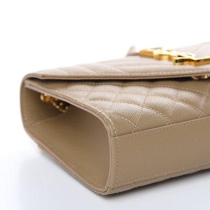 Saint Laurent Grain De Poudre Textured Mixed Matelasse Triquilt Small Monogram Satchel Cork 7 of 8