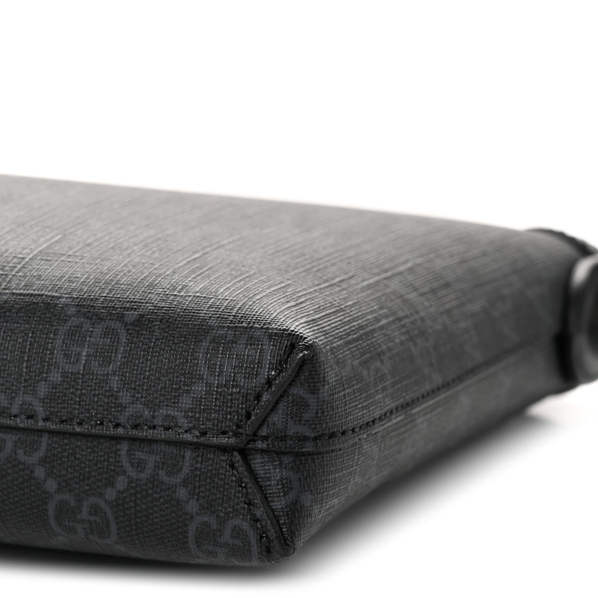 Gucci GG Supreme Monogram Azalea Calfskin Retro Interlocking G Wristlet Messenger Bag Black 10 of 10