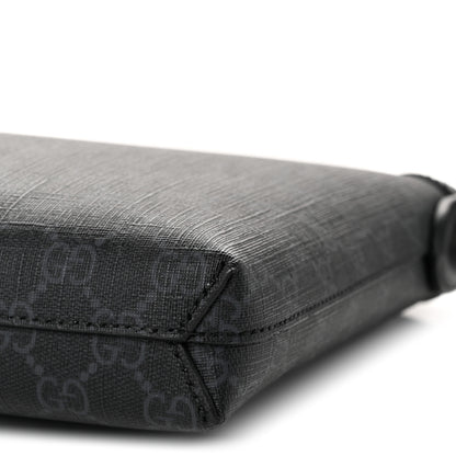 Gucci GG Supreme Monogram Azalea Calfskin Retro Interlocking G Wristlet Messenger Bag Black 10 of 10