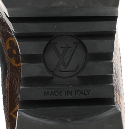 Louis Vuitton Suede Calfskin Monogram Laureate Platform Desert Boots 40 Black 8 of 8