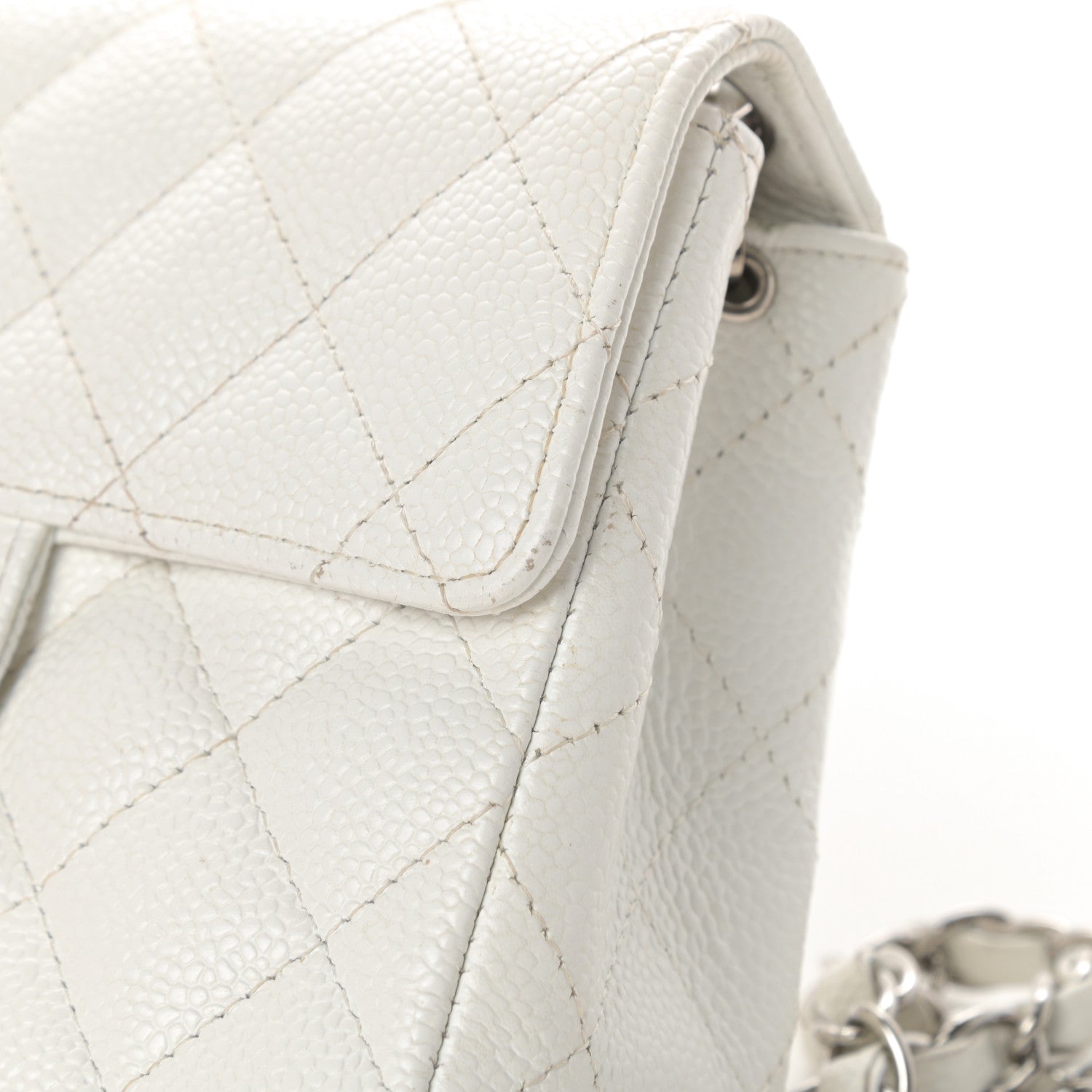 Chanel Caviar Quilted Mini Square Flap White 15 of 18