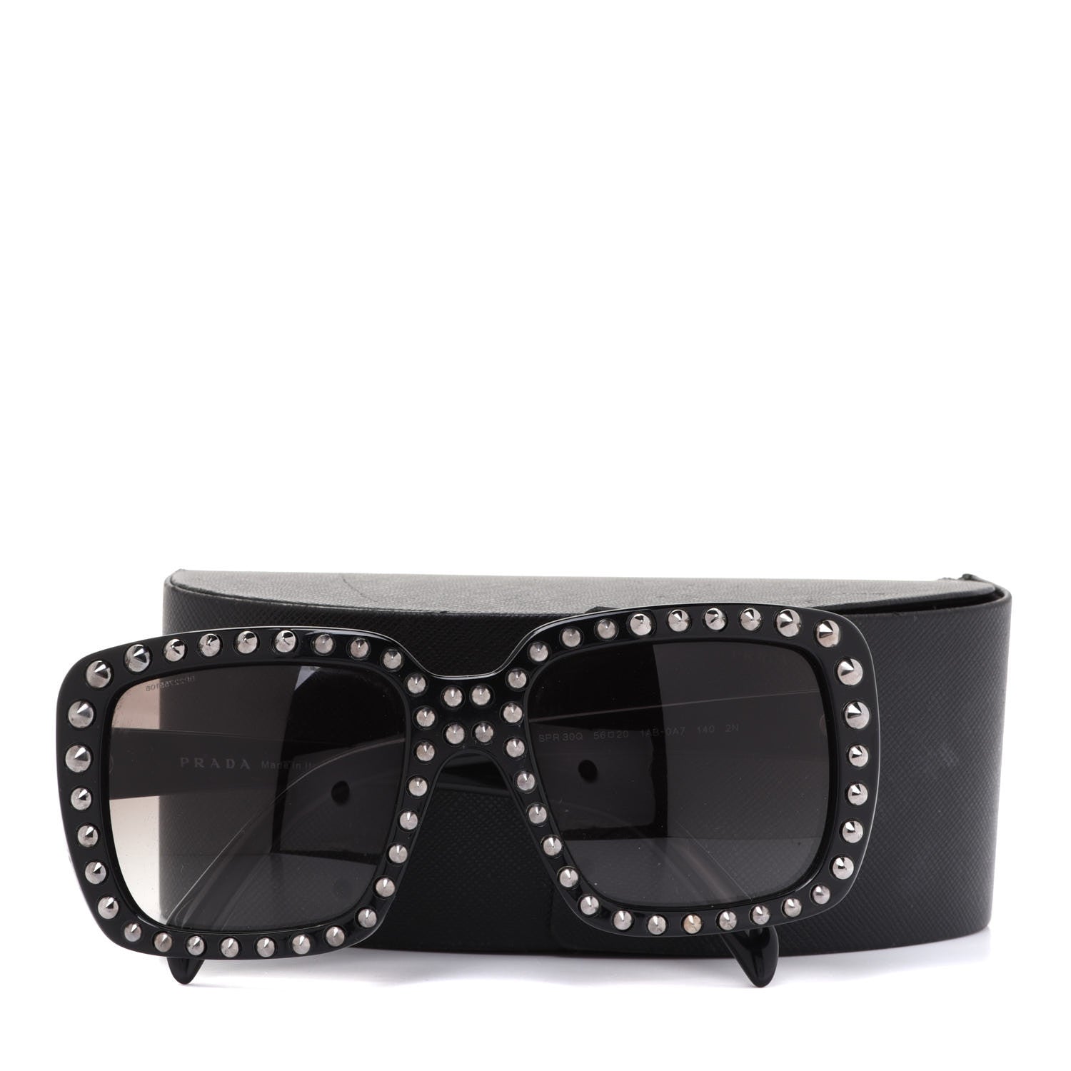 Prada Square Studded Ornate Sunglasses SPR 30Q Black 9 of 9