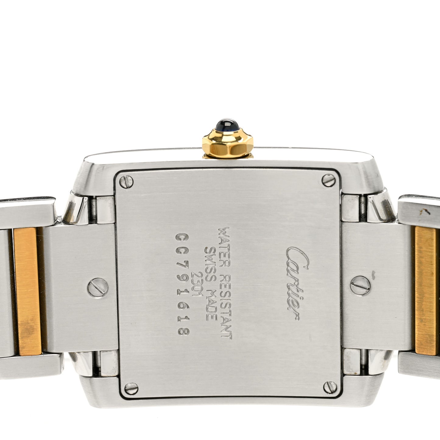 Stainless Steel 18K Yellow Gold 25mm Tank Francaise Quartz Watch