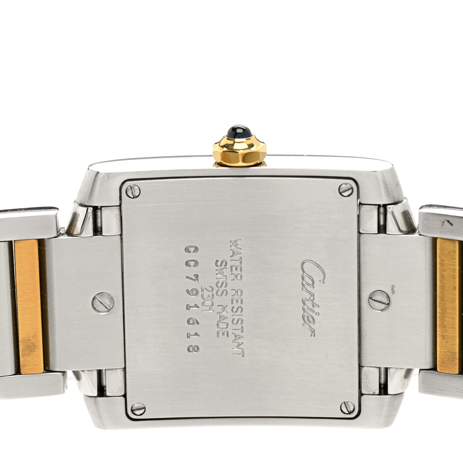 Cartier Stainless Steel 18K Yellow Gold 25mm Tank Francaise Quartz Watch 4 of 4