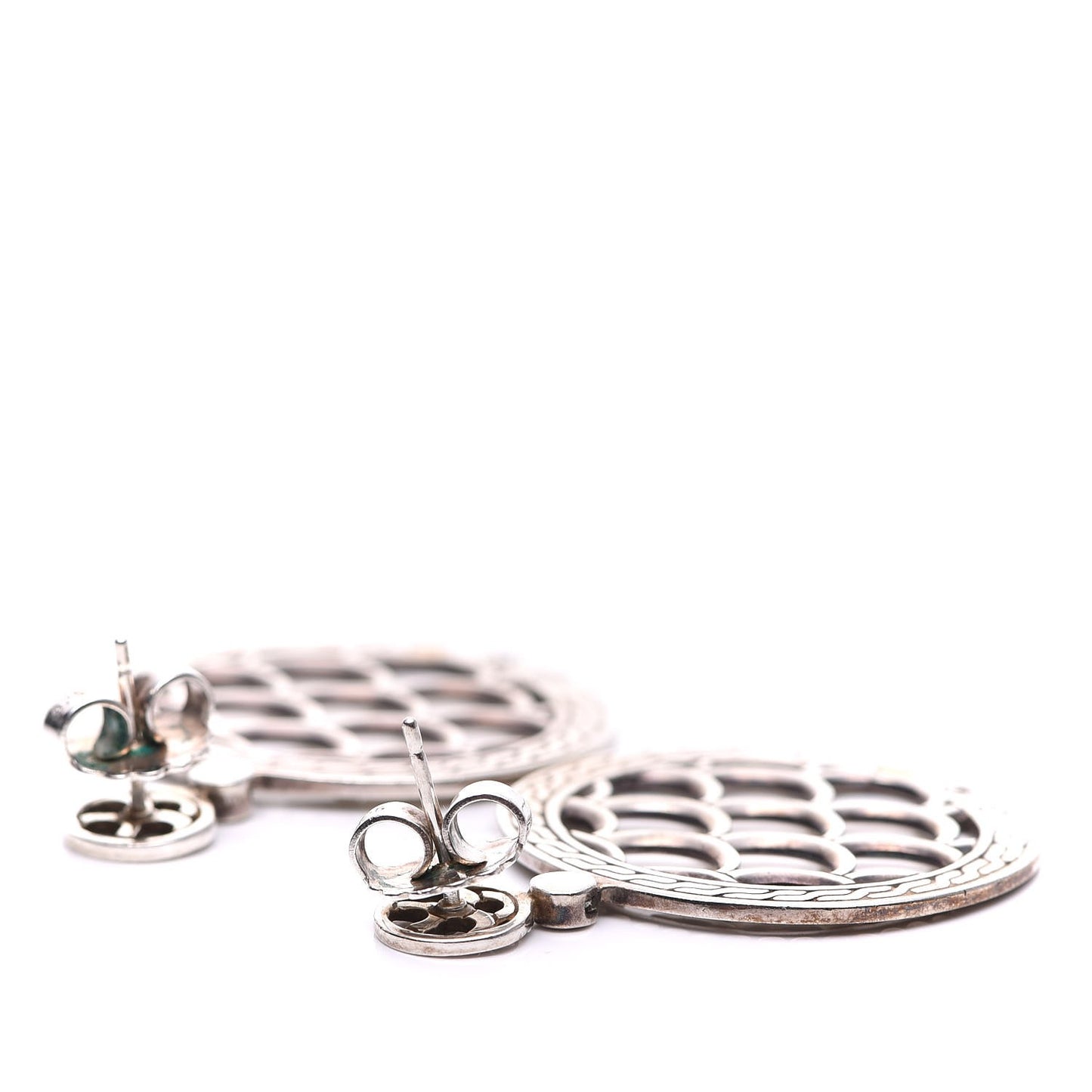 Sterling Silver 18K Yellow Gold Naga Round Earrings