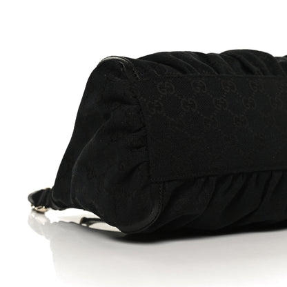 Gucci Monogram Medium D Gold Ring Hobo Black 10 of 15