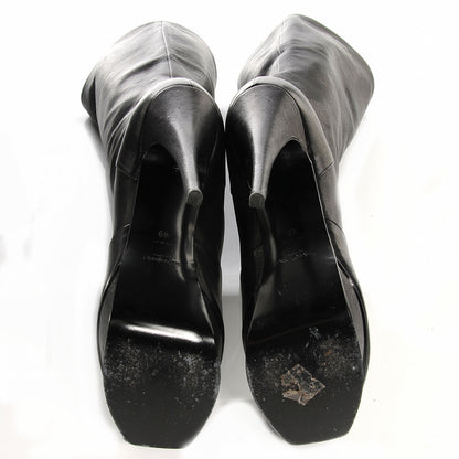 Saint Laurent SAINT LAURANT Calfskin Tribute Platform Knee High Boots 40 Black 4 of 8