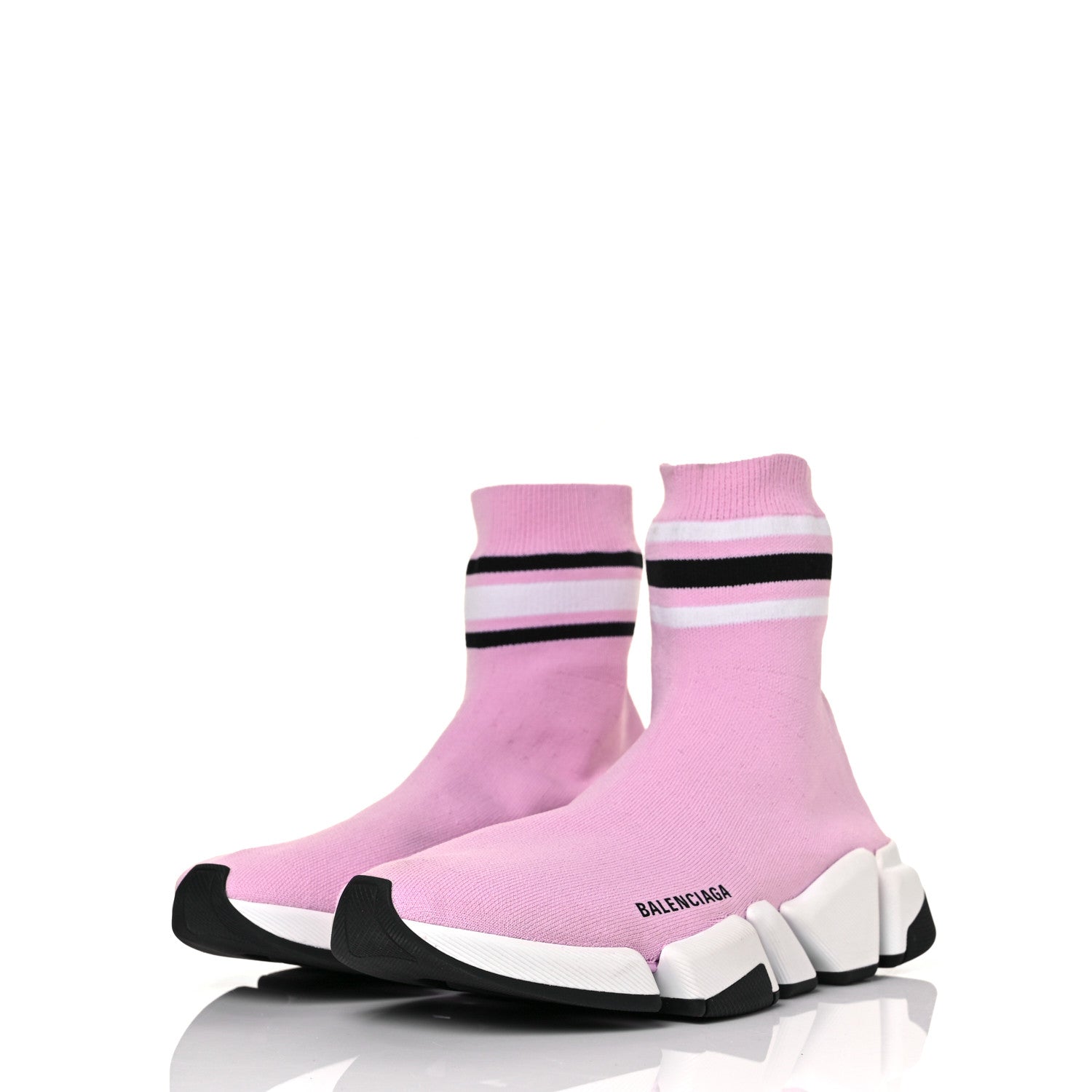 Balenciaga Technical 3D Recycled Knit Striped Womens Speed 2.0 Sneakers 40 Sweet Lilac Multicolor 3 of 7