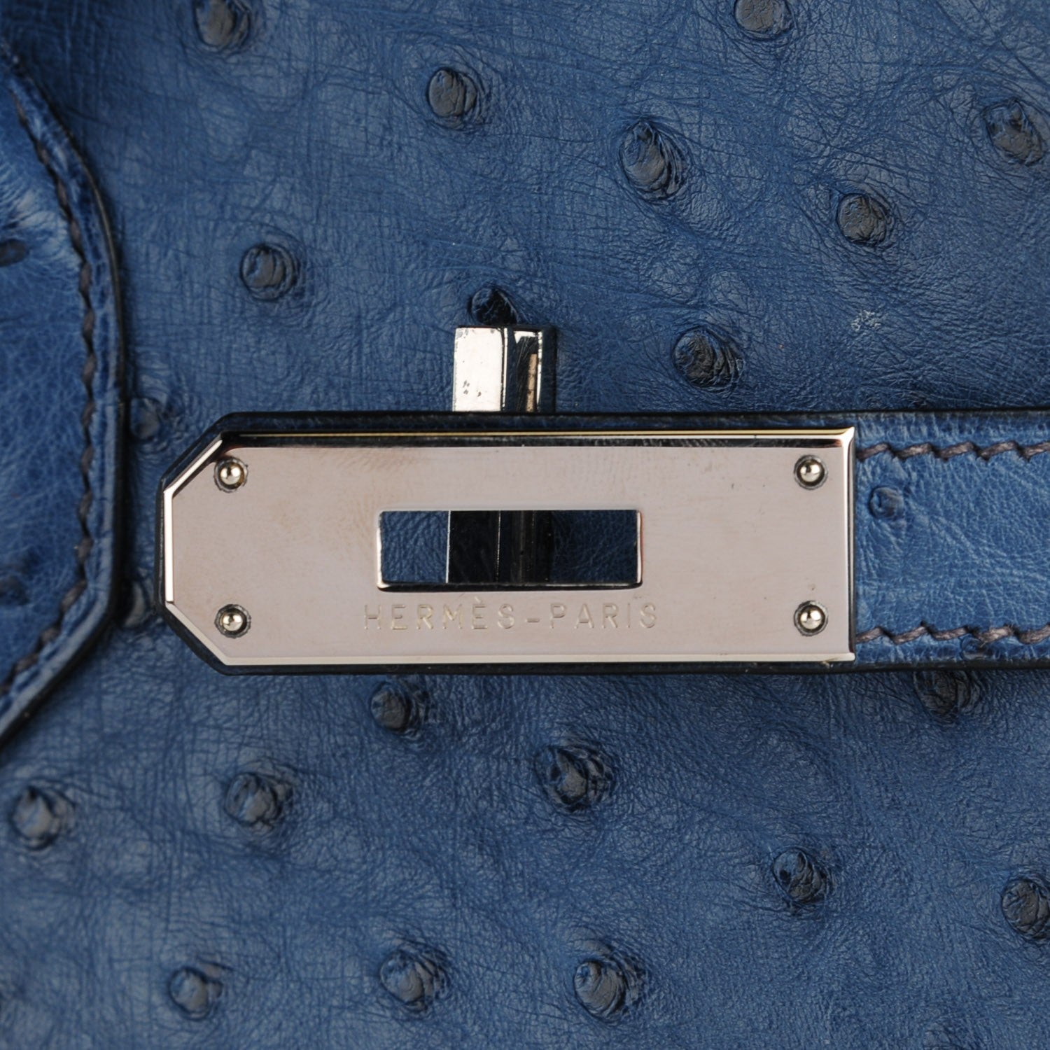 Hermes Ostrich Birkin 35 Bleu Roi 14 of 27