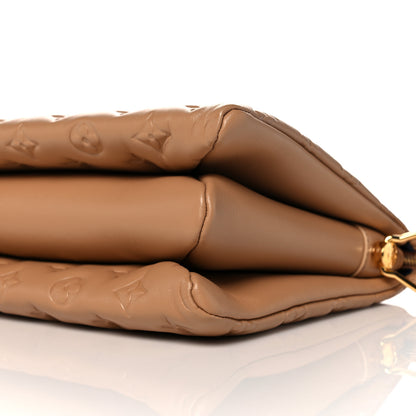 Louis Vuitton Lambskin Embossed Monogram Coussin PM Camel 8 of 10