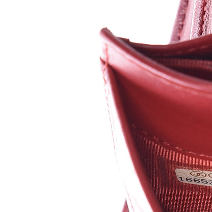 Chanel Lambskin Quilted Yen Wallet Red 7 of 15
