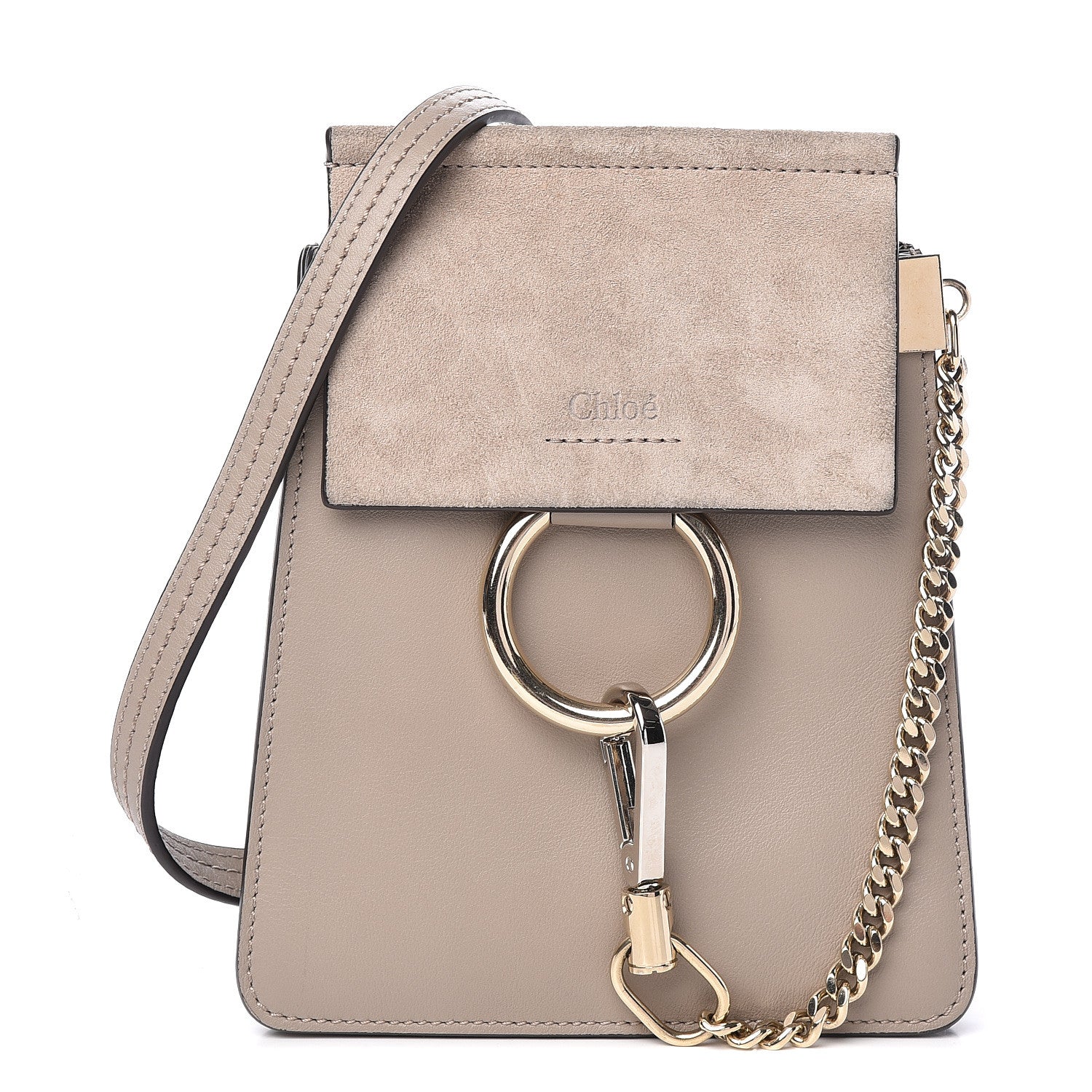Chloe Suede Calfskin Mini Faye Bracelet Bag Motty Grey 1 of 13