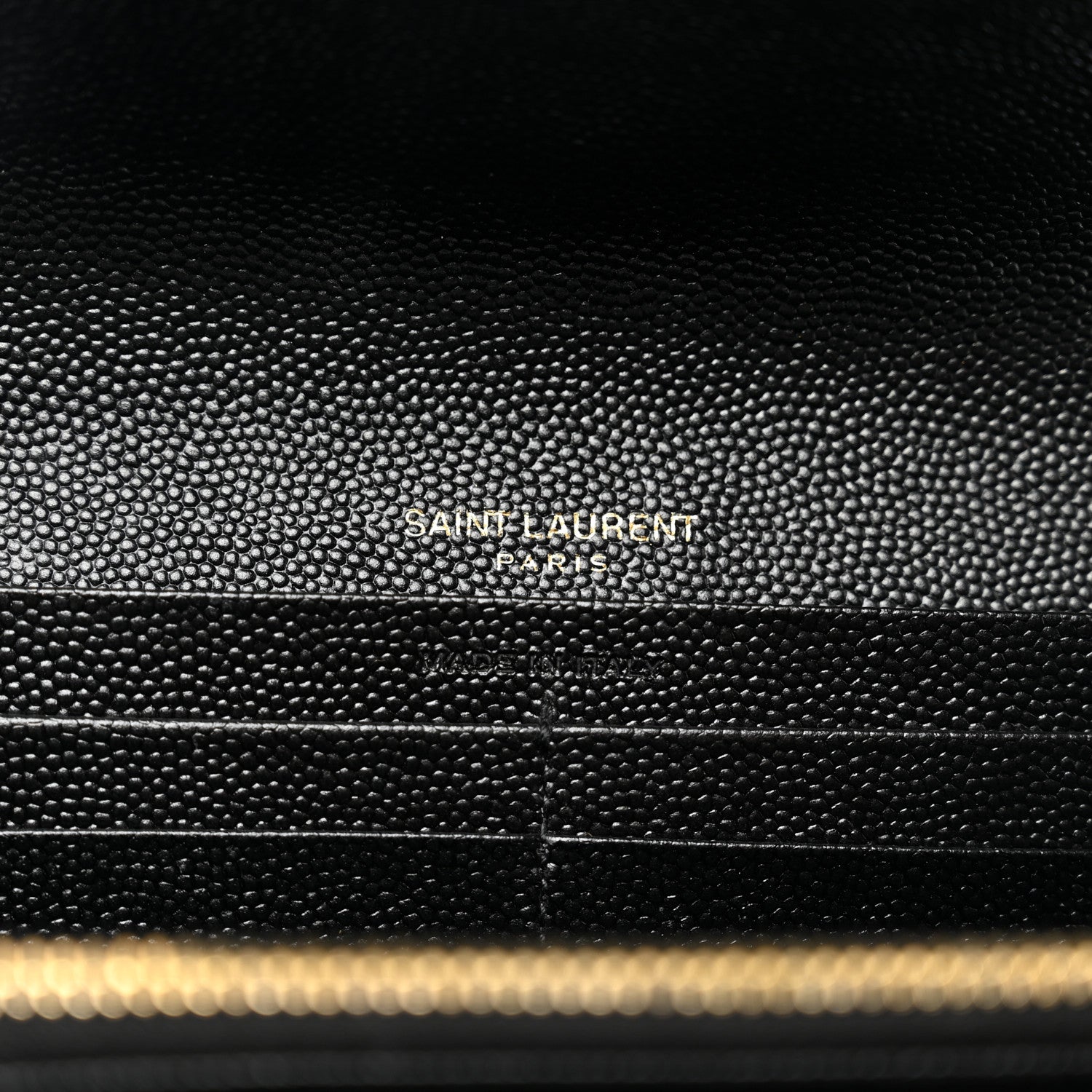 Saint Laurent Grain De Poudre Matelasse Chevron Monogram Flap Wallet Black 6 of 7