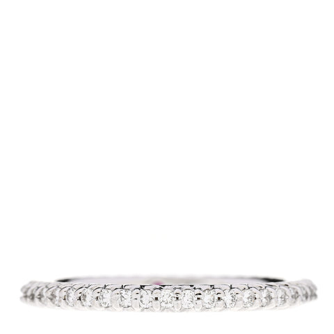 18K White Gold Diamond Micro Pave Eternity Band Ring 53 6.25