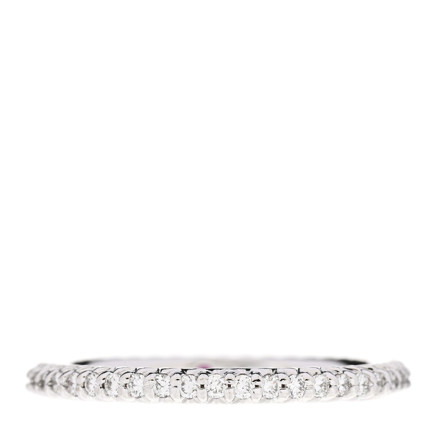 Roberto Coin 18K White Gold Diamond Micro Pave Eternity Band Ring 53 6.25 1 of 4