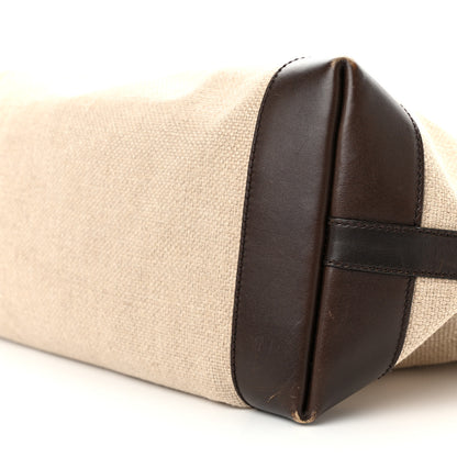 Gucci Linen Canvas Medium Craft Logo Tote Brown 10 of 18