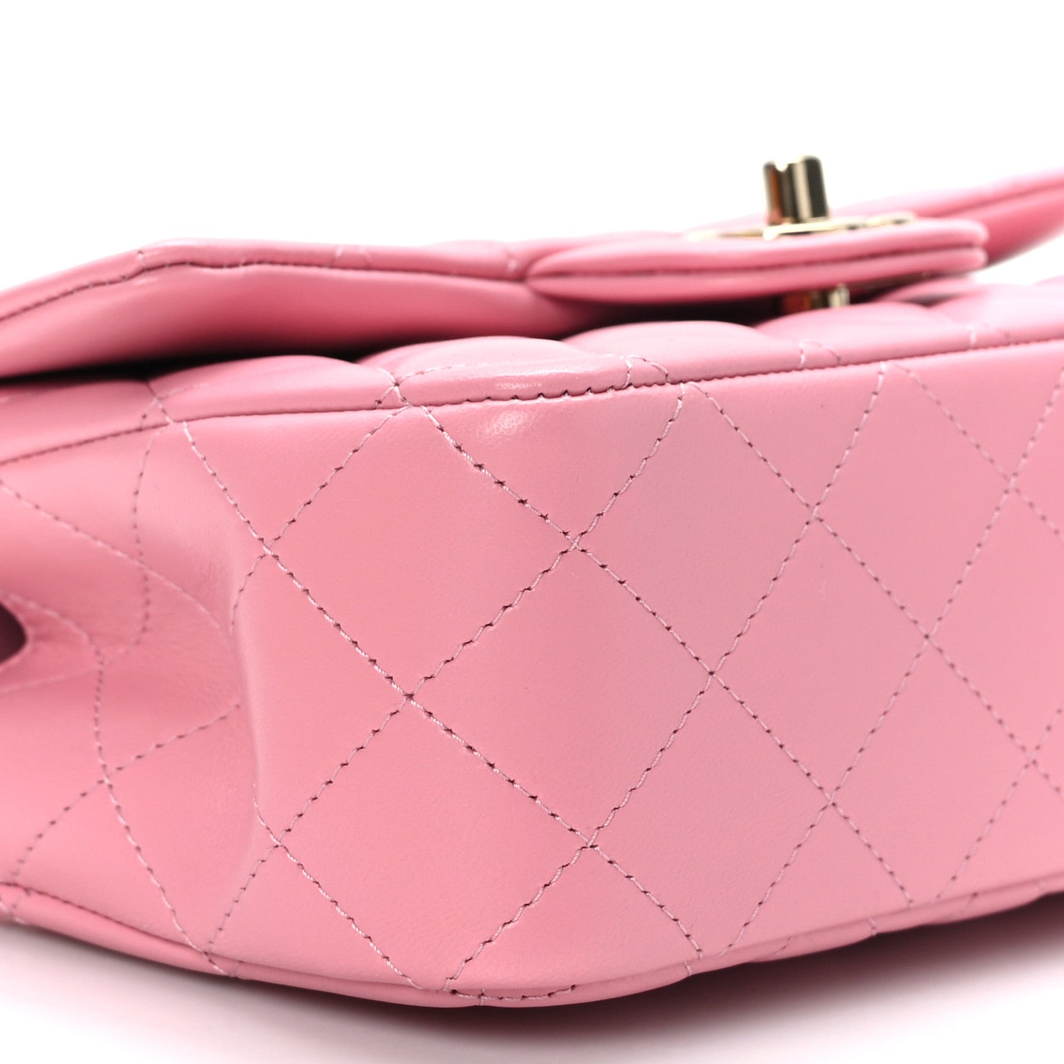 Chanel Lambskin Quilted Mini Top Handle Rectangular Flap Pink 8 of 9