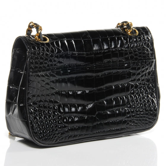 Crocodile Small Flap Black