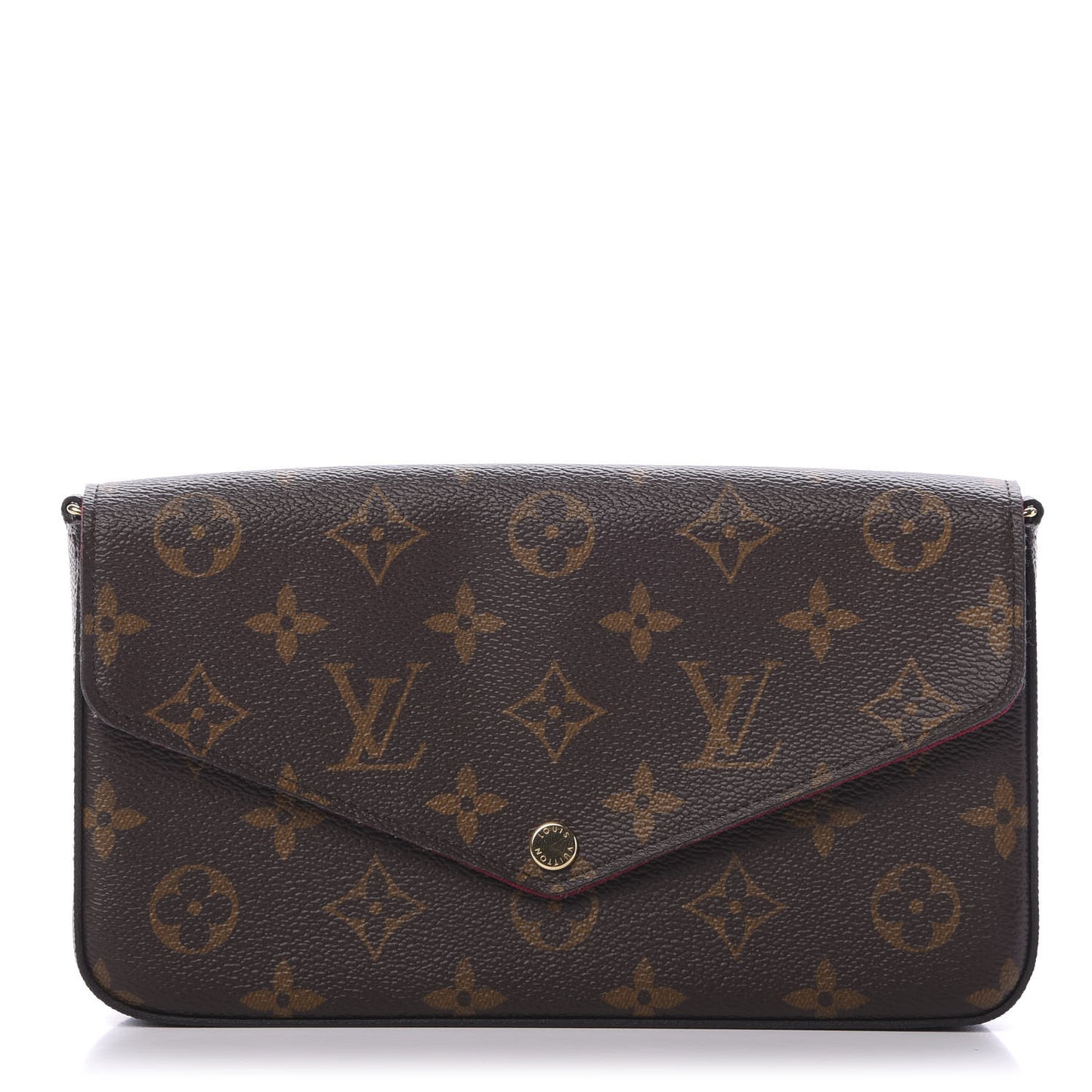 Monogram Pochette Felicie Chain Wallet Fuchsia